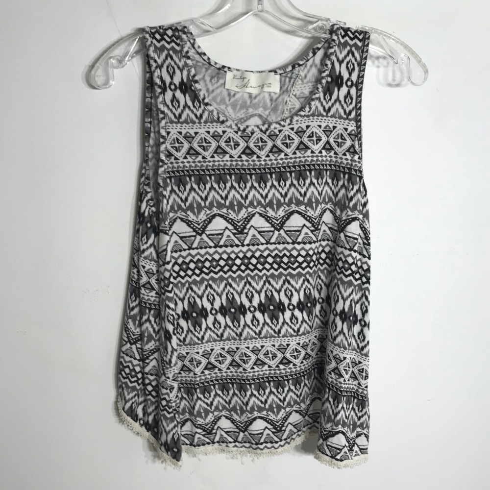 Vintage Havana Split Back Boho print Tank top small